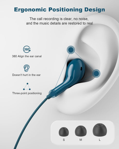 USB C Headphones Wired Earbuds Magnetic in-Ear Type C Earphone Noise Canceling for Samsung Galaxy S24 Ultra S23 S22 S2 iPhone 15 Pro Max iPad Pro ...