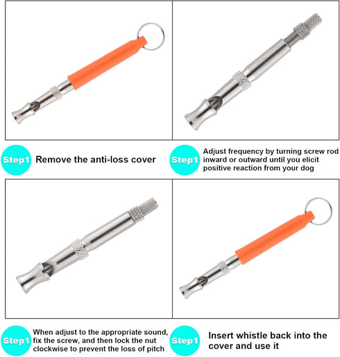 3Pack Ultrasonic Dog Whistle,Dog Whistle to Stop Barking,Recall Training,Professional Ultrasonic Dog Training Whistle with Dog Clicker Lanyards...
