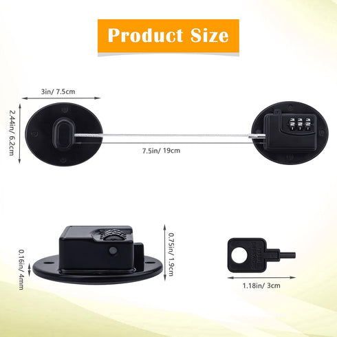 4PCS Refrigerator Locks Combination, Drill-free Child Proof Refrigerator Door Lock Fridge Lock Combination with Password, Mini Digital Refrigerato...