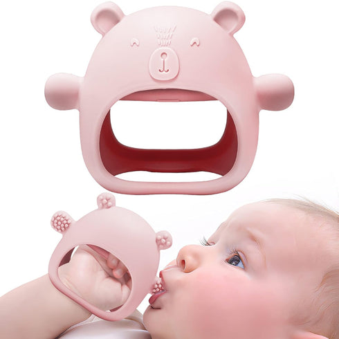 Silicone Baby Mitten Teething Chew Toy for Babies 3-6 Months 6-12 Months, Anti-Drop Teether Glove BPA-Free for Girls and Boys Sucking Biting Needs...