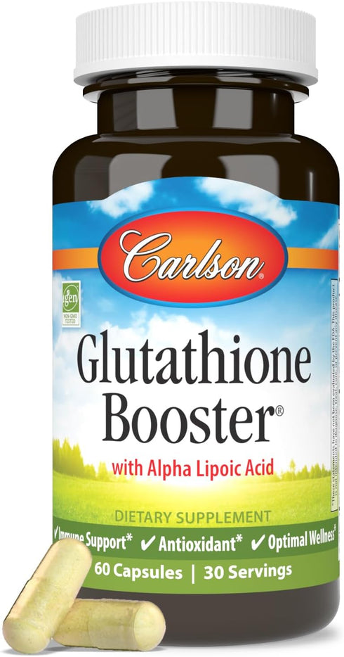 Carlson - Glutathione Booster, Alpha Lipoic Acid, Immune Support & Optimal Wellness, Antioxidant, 60 capsules...