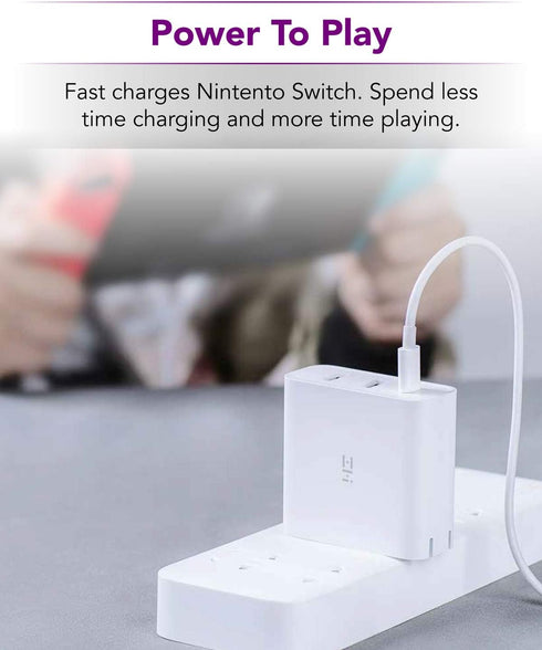 ZMI zPower 3-Port Travel Charger with 25W PPS Support: 45W USB-C PD and 18W-Split Dual USB-A Wall Charger (White) [Note: This is Not a 45W PPS Cha...