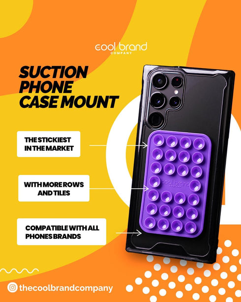 The Cool Grip - Suction Cup Phone Mount, Suction Phone Case, Phone Sticky Grip, Phone Suction Grip, Sticky Phone Case, Phone Holder, Silicone Suct...