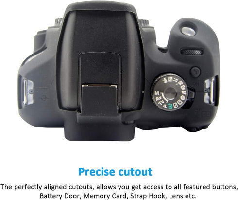 Camera Case for Canon EOS Rebel T6 T7 T5, Anti-Scratch Soft Silicone Protective Cover Protector Skin for Canon EOS 1500D Rebel T7 / EOS 1300D Rebe...