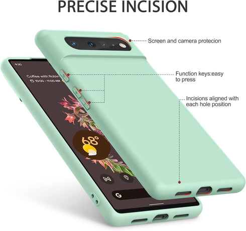 Amzpas Silicone Phone Case Compatible with Google Pixel 6, Soft Protective Smart Phone Case for Women Men, Durable Anti-Scratch Shockproof Phone C...