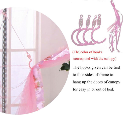 Twin Canopy Bed Curtains - 4 Corner Canopy for Beds, Bed Canopy for Girls Adults, Bedroom Home Decor (Twin Size, Purple)...