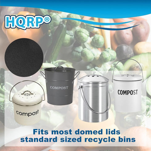 HQRP 6-Pack Charcoal Filters for Compost Bucket 6.7 Inch Round Compost Bin Filter for Kitchen Countertop Pail...