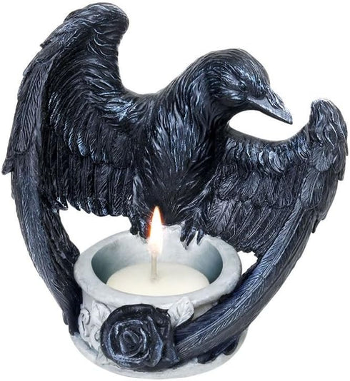 Alchemy Gothic Raven's Ward Tea Light Candle Holder...
