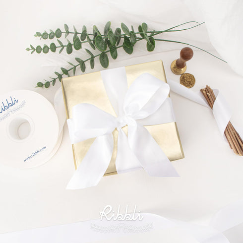 Ribbli White Satin Ribbon Double Faced Satin 1-1/2 Inch x Continuous 50 Yards-White Ribbon for Gift Wrapping Crafts Wedding Decoration Bows Bouque...