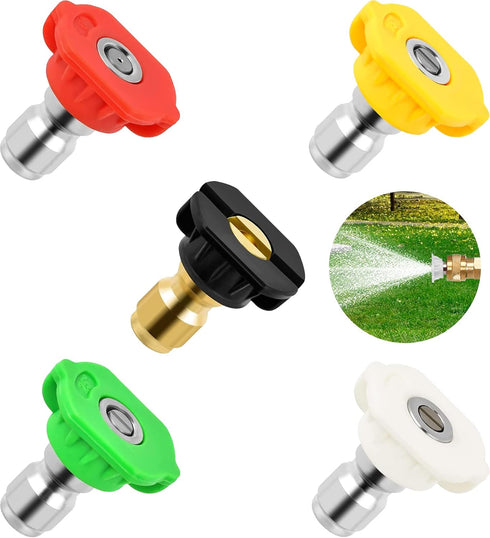 Pressure Washer Tips, Universal Pressure Washer Nozzle Tips (5 Pack), Power Washer Nozzle Tips for 1/4'' Quick Connect, 4500 PSI Multiple Degrees ...