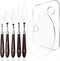 Set of 7, Acrylic Paint Palette and Palette Knife Painting SourceTon 2 Pieces with Thumb Hole Clear Paint Pallet and 5 Stainless Steel Wooden Hand...
