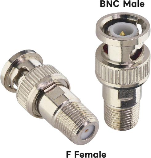 Boobrie F-Type to BNC Coax Adapter - BNC/F Female Coaxial Cable Connector - RG6/59/58/SDI/HD SDI (5 Pack) for CCTV Camera, Satellite Scanner...