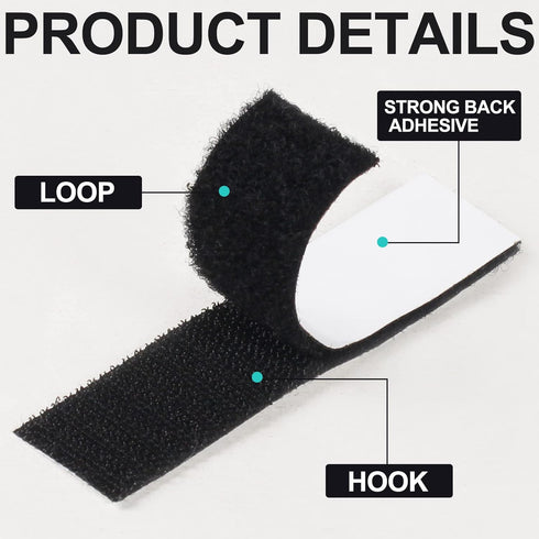 20 Sets 1×4 inch of Hook and Loop Strips with Adhesive for Home or Office with Strong Ddhesive Backing Fastening Mounting Tape - Strong Double-Sid...