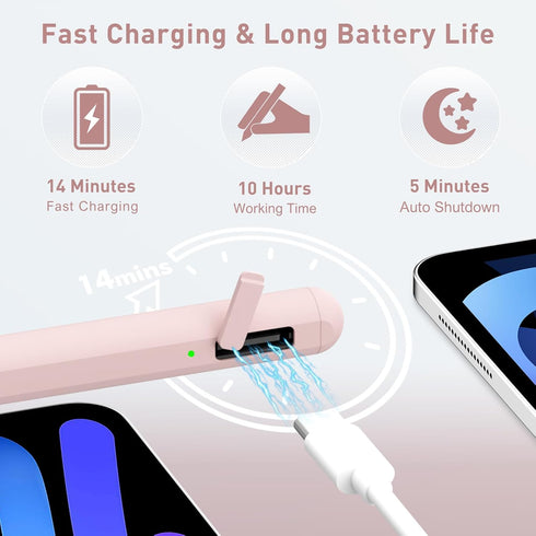 Uogic Stylus Pen for iPad 2018-2023 with Bluetooth, Active for Apple iPad 10th/9th/8th/7th/6th Generation, iPad Pro 11/12.9 inch, iPad Air 5th/4th...