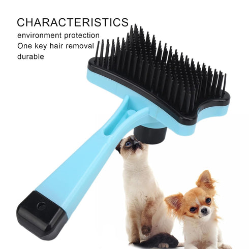 GLOGLOW Pet Grooming Brush, Self Cleaning Slicker Brush Short and Long Hair Shedding Brush for Dogs Cats Gently Removes Loose Undercoat(Blue) Hair...