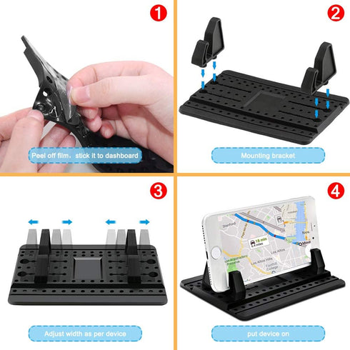 Phone Holder for Car with Air Vent Brush, Universal Silicone Car Cellphone Mount Antislip Vehicle Mobile Phone GPS Mounting Mat...