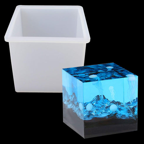 4 Inches Cube Silicone Molds Square Silicone Molds Resin Epoxy Casting Molds...
