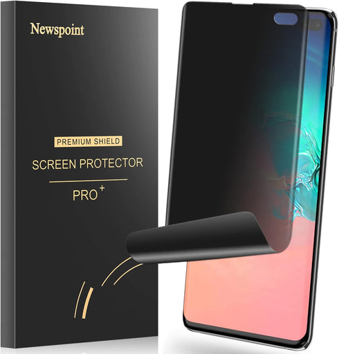 Galaxy S10 Plus Privacy Screen Protector, 2-Way Anti Spy Case Friendly Fingerprint Available Soft Film, Anti-Scratch Touch Precise Full Adhesive N...