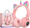 Unicorn Kids Headphones for girls,Unicorn Bluetooth headphones Foldable for Girls Toddlers Tablet/phones/amazon fire,Light Up kids wireless headph...