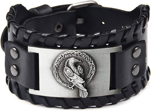 TURTLEDOVE Viking Bracelet Odin's Raven - Crow Animal Bracelets of Norse Mythology Amulet - Scandinavian Talisman for Midgard Pagan...