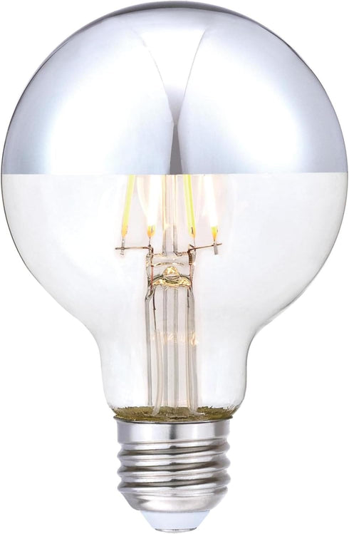 Westinghouse 51691EC2 4.5 Watt (40 Watt Equivalent) G25 Dimmable Half Chrome Filament LED Light Bulb, E26 Medium Base, 2 Pack...