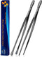 JETKONG 2 Pcs 16-Inch Heavy Duty Plating Tongs, Extra-Long Kitchen Fine Tongs Large Stainless Steel Cooking Forceps (Black)...