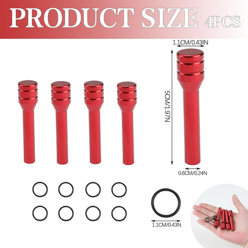 4Pcs Car Door Lock Knobs, Automotive Inner Door Pull Pins Decor, Aluminum Alloy Inner Door Lock Pull Pins, Suitable for Most Cars SUVs Accessory (...