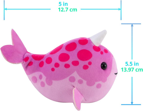 (Narwhal + Orca) Fish 2-Pack B | Small Stuffed Animals with Motor Inside Suitable for Ocean Party Favors | Batteries Required...
