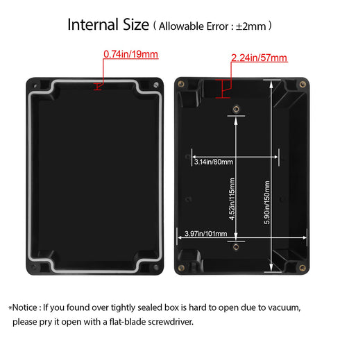 LeMotech Electrical Box ABS Plastic Project Box IP65 Waterproof Junction Box Project Case Universal Enclosure for Electronics Black 6.2X 4.2X 3.4 ...