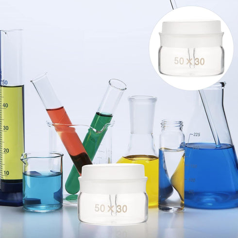 iplusmile 2pcs Weighing Bottle Clear Glass Specific Gravity Bottles with Lid Laboratory Equipment Laboratory Supplies 50 30mm...