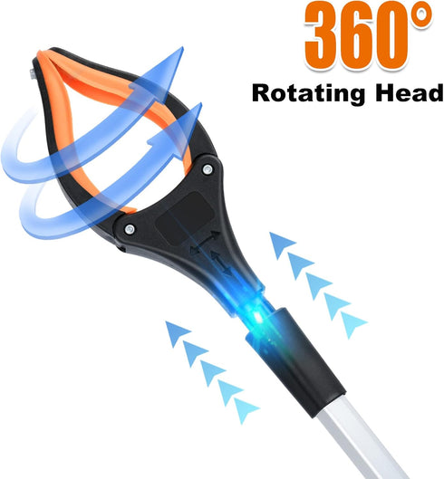 2-Pack Grabber Reacher Tool,32 Inch Extra Long Foldable Pick Up Stick with Strong Grip Magnetic,360°Rotating Anti-Slip Jaw,Trash Claw Grabber Tool...
