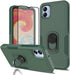 for Samsung Galaxy A04e Case with Tempered Glass Screen Protector,Dual Layer Shockproof Magnetic Kickstand Phone Case with Rotatable Ring Holder f...