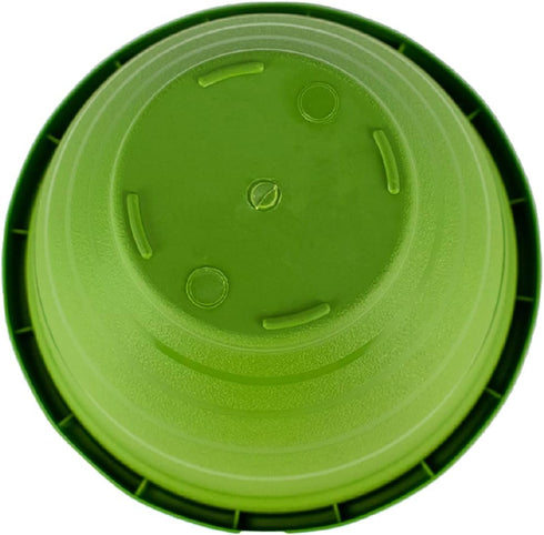 The HC Companies 10 Inch Rings Planter with Self Watering Disk - Lightweight Indoor Outdoor Plastic Plant Pot for Herbs and Flowers, Green...