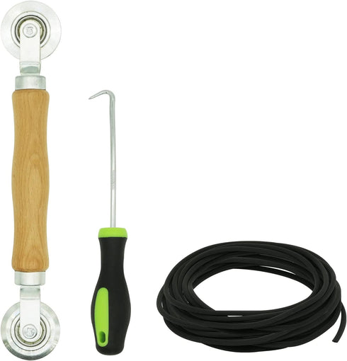 Screen Repair Kit - Screen Roller Tool with Bearing, Screen Retainer Spline(32ft) and Spline Removal Hook for Installing & Replacing Window Patio ...