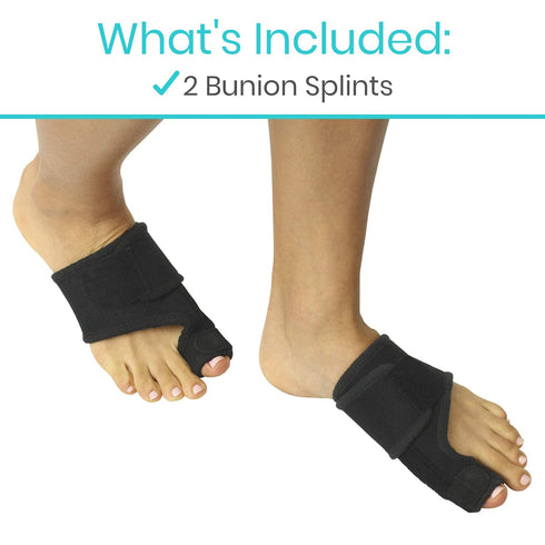 Vive Bunion Brace (Pair) - Big Toe Corrector Straightener with Splint - Hallux Valgus Pad, Joint Pain Relief, Alignment Treatment - Orthopedic Sle...