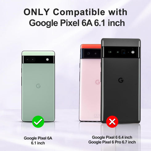 for Google Pixel 6A Case Leather Wallet with Card Holder, Flip Cover Kickstand Card Slots Magnetic Closure Shockproof Heavy Duty Protective Case f...