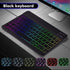 Ultra-Slim Bluetooth Keyboard and Mouse Portable Mini Wireless Keyboard Rechargeable 7-Color Backlit for Apple iPad iPhone Samsung Tablet iPhone S...