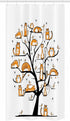 Ambesonne Cat Lover Stall Shower Curtain, Pet Family Tree Birds Crowd Fluffy Nature Purebred Humorous Funny Art, Fabric Bathroom Decor Set with Ho...