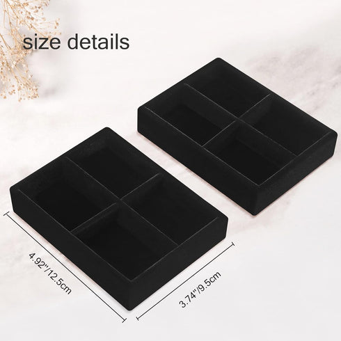 DesignSter Small Jewelry Tray-Ring Organizer 2PCS Premium Velvet Rings Earrings Display Tray Storage Insert Holder for Jewelry Box, Drawer, Dresse...
