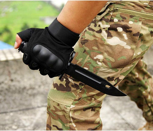 Tactical Rubber Knife,Military Training ABS Plastic Dagger M9 M16 Fixed Blade Knives Scabbard Model Kit for Airsoft GunToy Martial Arts Pretend Pl...