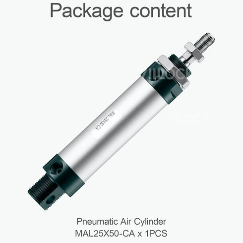 Pneumatic Air Cylinder 25mm Bore 50mm Stroke, Mini Air Cylinder Single Rod Double Action MAL 25 X 50...