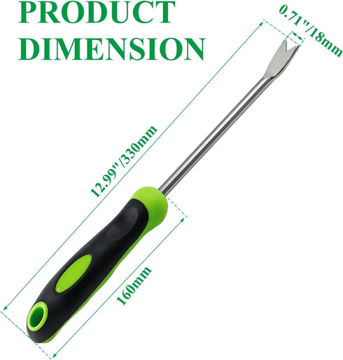 2 Pieces Hand Weed Puller Tool, Stainless Steel Pronged Garden Weed Remover Tool, Garden Weeder Tool for Lawn Farmland Transplant Gardening Plant ...