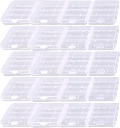 Battery Organizers AA/AAA Battery Containers Holders Compact Portable Storage Cases Insulative Plastic Clear Protective Battery Cases for Travelli...
