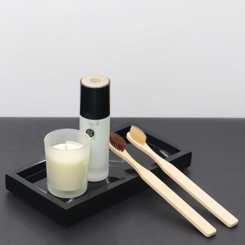 Bathroom Vanity Tray: Toilet Tank Tray Black Marble Bathroom Tray Countertop and Vanity Tray Resin Tray Vlack Vanity Tray...
