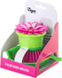 Vigar Flower Power Pink Palm Dish Brush with Holder, 5-3/4-Inches by 3-3/4-Inches, Pink, Green...