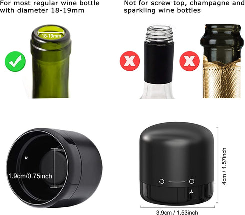 Wine Bottle Stopper With Twist Lock 2Pack,Wine Stopper With Silicone Reusable Wine Sealer, Wine Toppers Stopper Leak Proof And Keeps Wine Fresh Fo...
