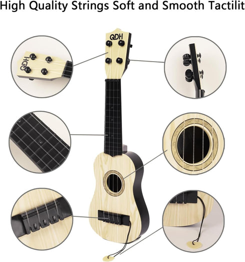 Kids Toy Ukulele Kids Guitar Musical Toy 17 Inch 4 String Mini Guitar with Pick Educational Learning Musical Instrument Toy for Ages 3-12 Children...