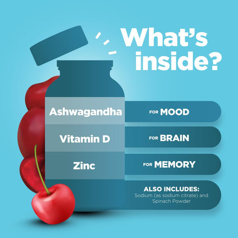 Calming Ashwagandha Gummies for Men and Women - 750mg Equivalent from 30:1 Root Extract with Zinc and Vitamin D - Tasty Adaptogen Stress Gummies f...