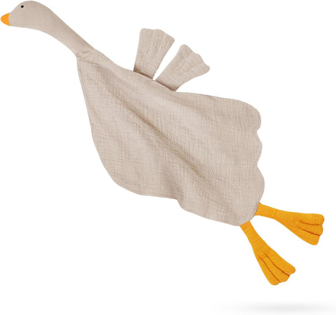 Baby Toys Lovey Blanket Soft Goose Blankets for Newborn Essentials 0-6 Months, Sensory Stuffed Animal Security Blanket for Boys and Girls (Beige, ...