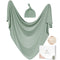 Baby Swaddle Receiving Blankets with Matching Beanie Set Newborn Nursery Swaddle Wrap for Baby Girls and Boys (Green)...